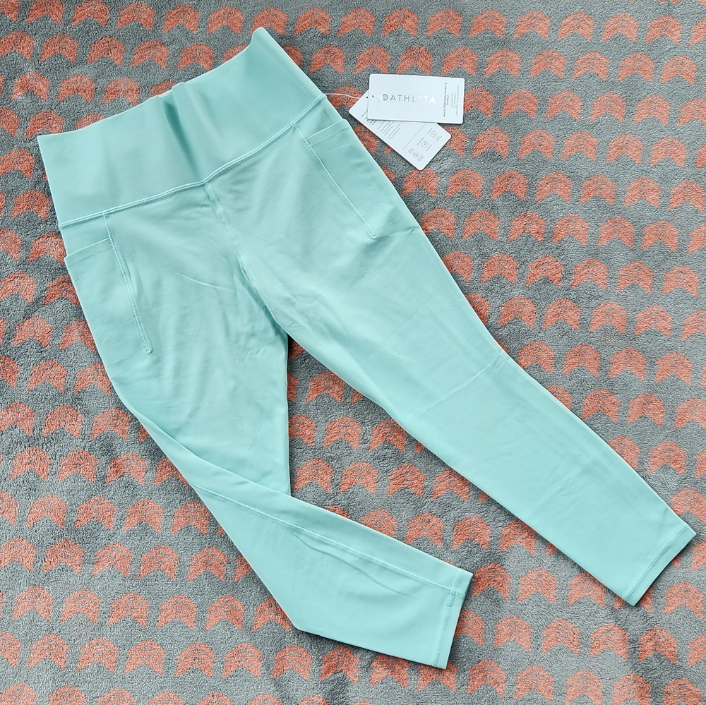 NWT Athleta Salutation Stash Pocket II 7/8 Length Size Medium Bright Ice Blue